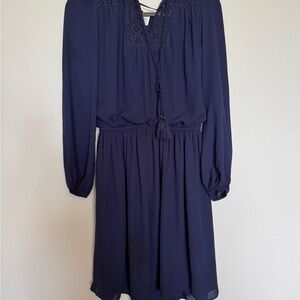 White House Black Market Deep Blue Long Sleeve Dress